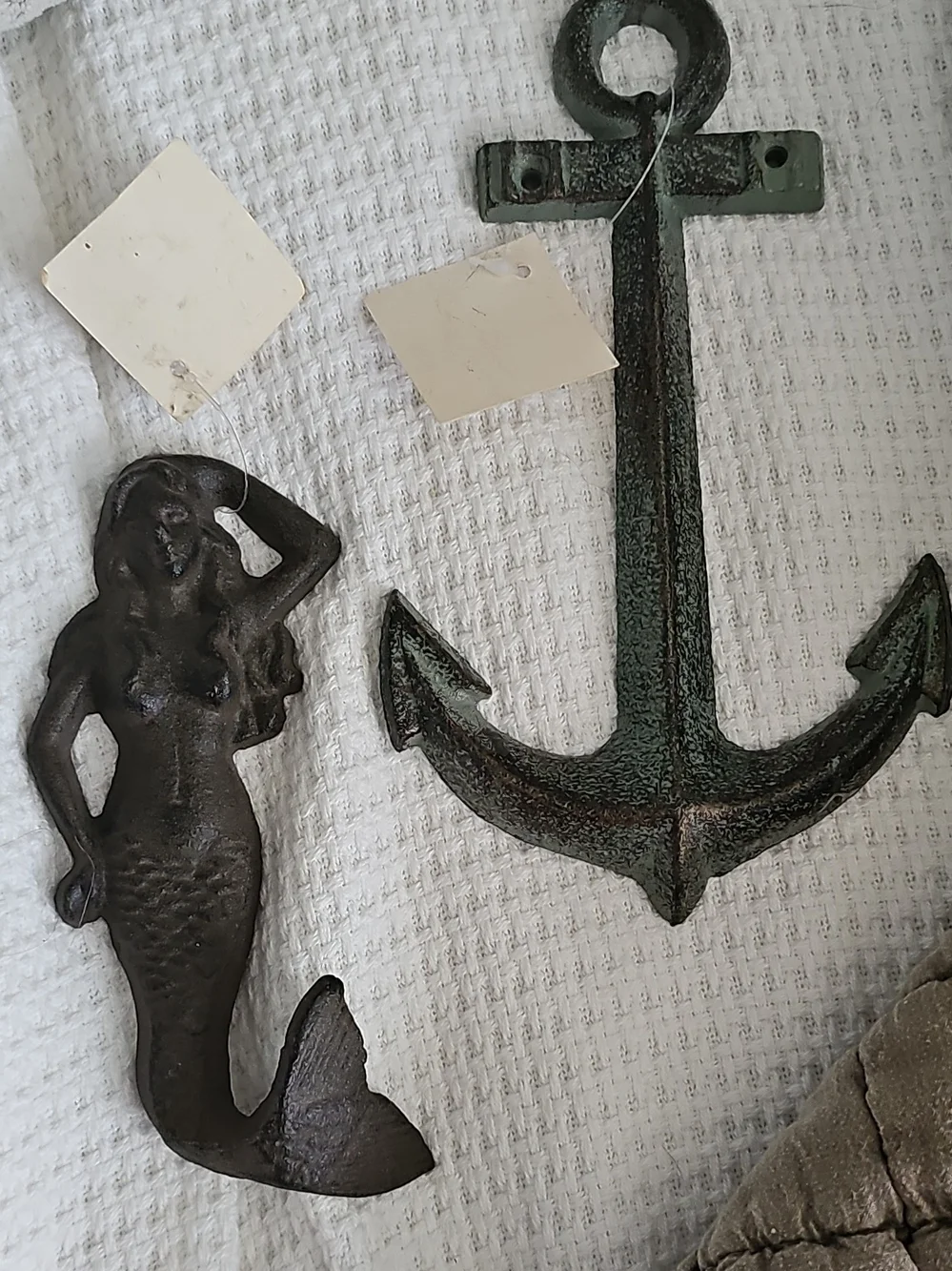 Green Rustic Anchor Wall Decor - Nautical Metal Accent